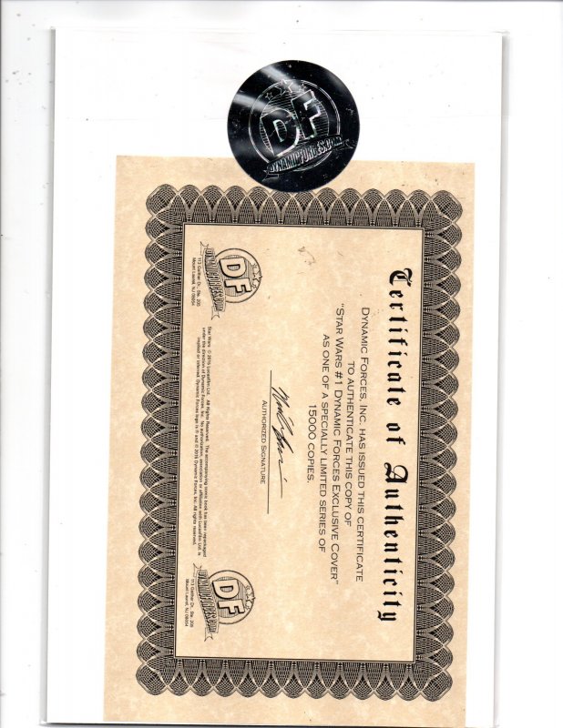 Marvel Comics Star Wars #1 Dynamic Forces Exclusive Greg Land Variant w/COA