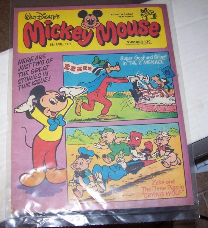 mickey mouse weekly magazine ( uk) # 130  april 15 1978 walt disney  super goof