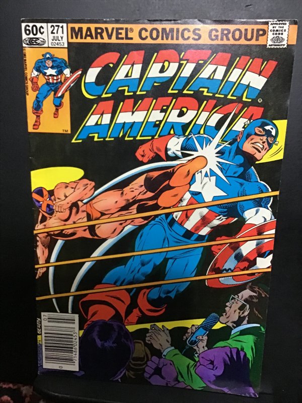 Captain America #271 (1982) Cap Wrestles Mr. X! Hi grade!  VF/NM Wow!