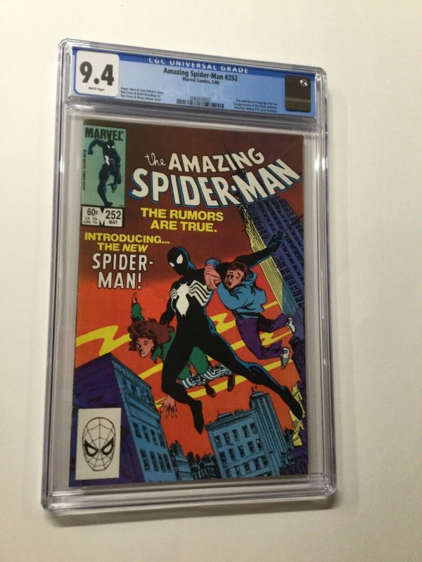 Amazing Spider-man 252 Cgc 9.4 White Pages 1st Black Costume Marvel