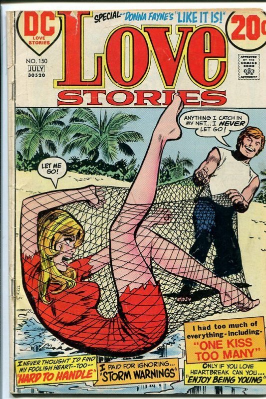 LOVE STORIES #150 1972-DC ROMANCE FISHNET COVER G/VG 