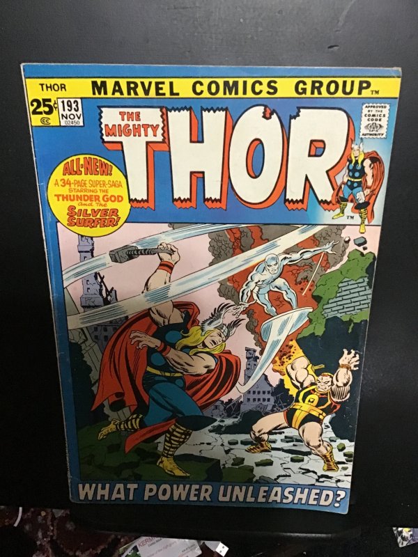 Thor #193 (1971) High-Grade giant Silver Surfer key! VF Wytheville CERT!