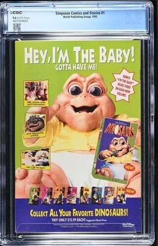 Simpsons Comics and Stories #1 CGC 9.6 1993 Welsh Publishing  White Pages