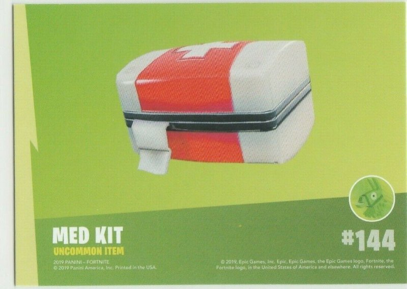 Fortnite Med Kit 144 Uncommon Item Panini 2019 trading card series 1