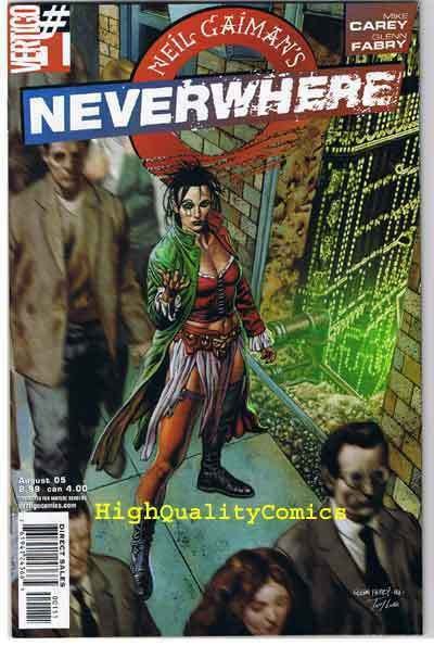 NEVERWHERE #1 2 3 4 5 6 7 8 9, VF/NM, Neil Gaiman, Glenn Fabry, Vertigo, 2005