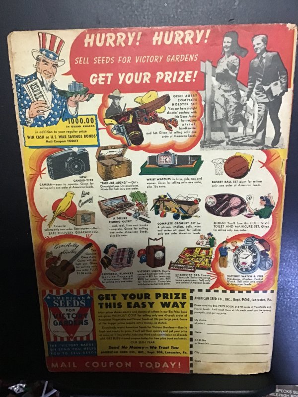 Super-Magician Comics #13 (1943) The Shadow appearance key! Bondage Cover VG+