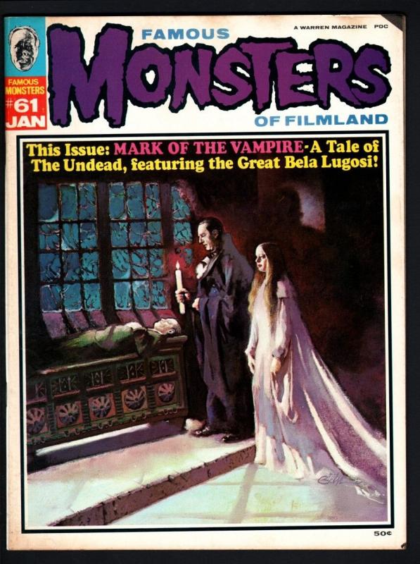 FAMOUS MONSTERS OF FILMLAND #61-MARK OF THE VAMPIRE ISSUE-1970-4E ACKERMAN G/VG