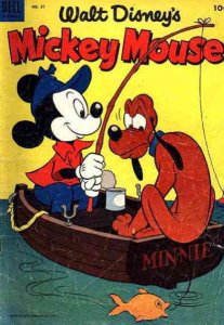 Mickey Mouse (Walt Disney's) #37 GD ; Dell | low grade comic August 1954 Fishing