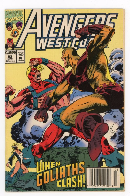 Avengers West Coast #92 Goliath Scarlet Witch US Agent FN