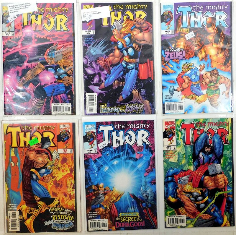 Thor Lot of 6 #2, 5, 7, 8, 9, 10 (1998) Marvel Comics 1st Print Comic Books