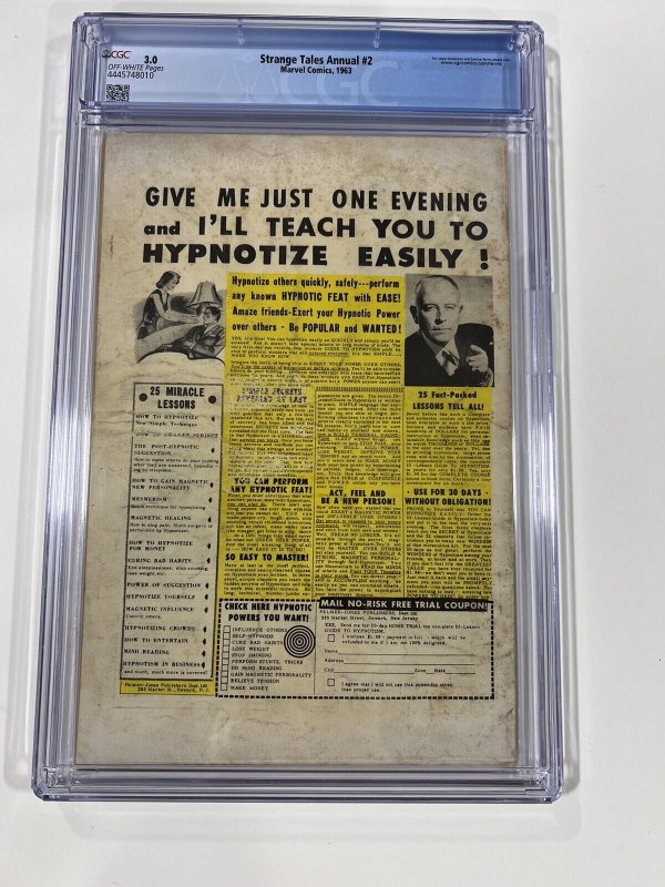 Strange Tales Annual 2 CGC 3.0 Off White 1963 Marvel Comics