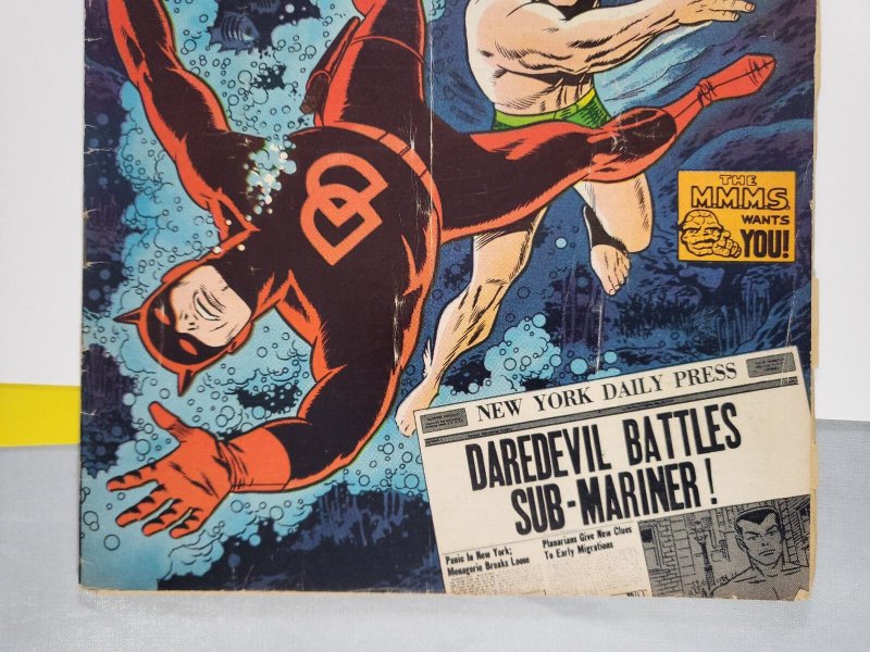 Daredevil #7 1965 Marvel Daredevil Red Costume Pin Up Missing Non Story Page