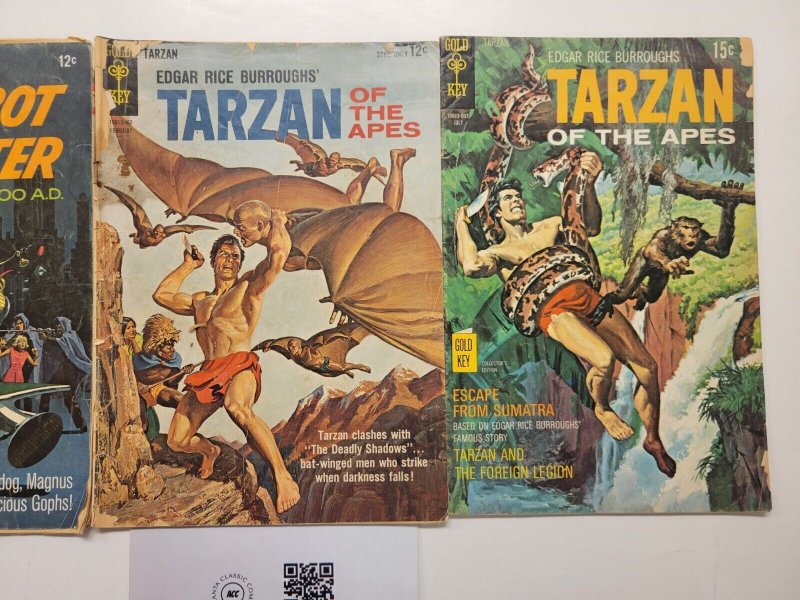 3 Gold Key Comics #104 193 Tarzan + #16 Magnus Robot Fighter 102 TJ8