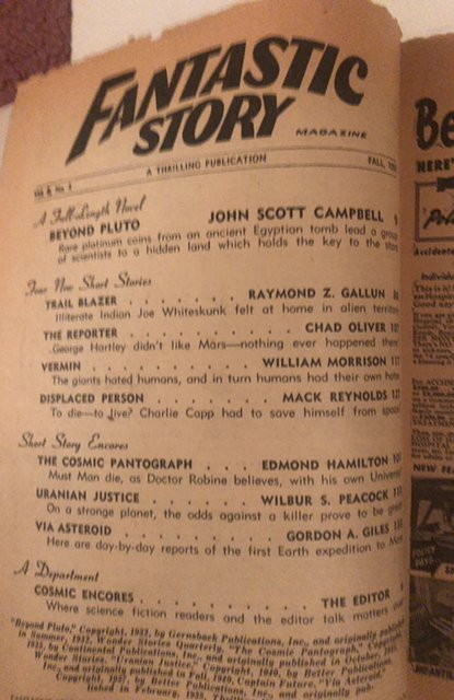 Fantastic story magazine for 1951 John Campbell story!!C all my pulps!