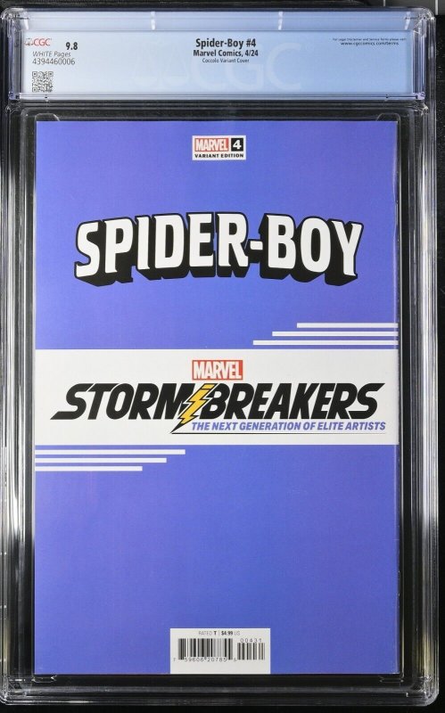 Spider-Boy #4 CGC 9.8 1st Appearance of Boy-Spider Punk Rock Variant Marvel 2024