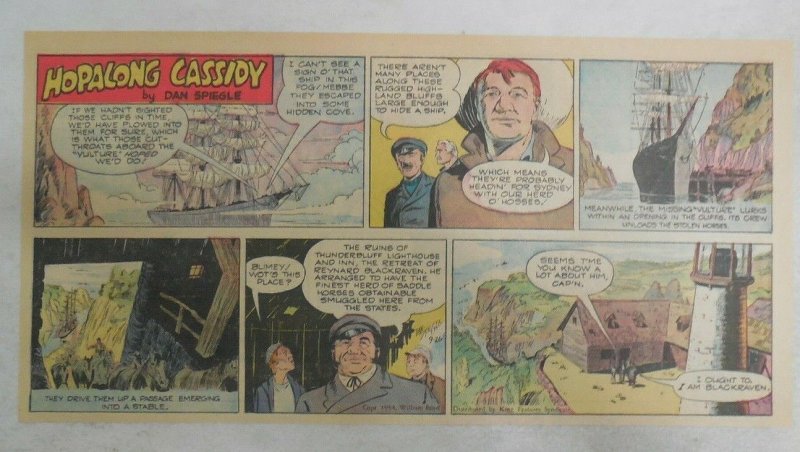 Hopalong Cassidy Sunday Page by Dan Spiegle from 9/26/1954 Size 7.5 x 15 inches