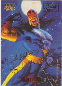 1994 Marvel Masterpieces Gold Foil Signature Series #86 Nova/Hiderbrant