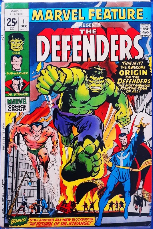 Marvel Feature #1 (1971) HOT KEY! 1st APP of THE DEFENDERS!  Namor Hulk Strange