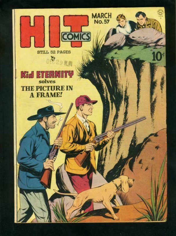 HIT COMICS #57 1949- KID ETERNITY-HUNTING COVER-QUALITY COMICS-fine FN