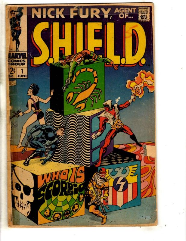 Nick Fury Agent Of Shield # 1 VG Marvel Comic Book Avengers Steranko Cover RH1