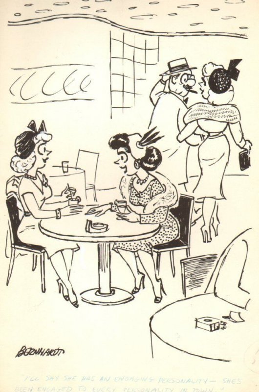 Gal Gets Engaged a Lot Gag - Humorama 1968 art by Glenn Bernhardt