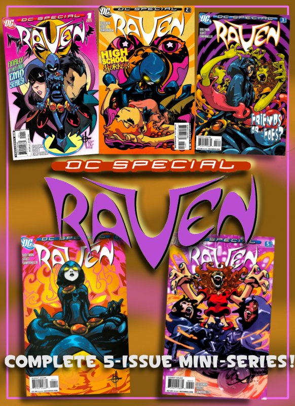 DC SPECIAL: RAVEN 1 - 5 (2008) 9.0 VF/NM  Full Mini-Series  Raven in High School