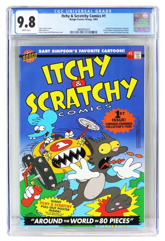 Itchy and Scratchy Comics #1 CGC 9.8 1993 Bongo Comics Simpsons