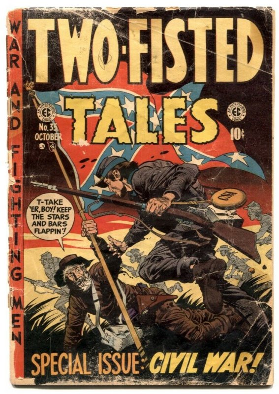 Two-Fisted Tales #35 1953- Davis cover- EC golden age war-low grade 