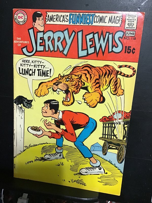 Adventures of Jerry Lewis #118 (1970) Tiger cover! VF+ Wytheville CERT!