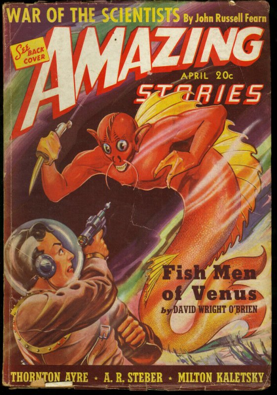 AMAZING STORIES 1940 APR-FISH MEN OF VENUS VG