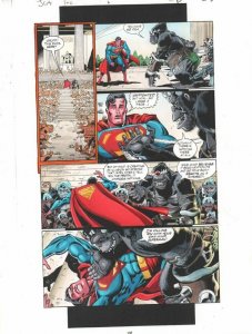 JLA: Incarnations #2 p.28 Color Guide Art - Superman vs. Grodd by John Kalisz