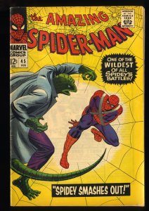 Amazing Spider-Man #45 VG+ 4.5 Lizard!