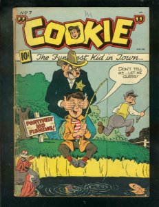 COOKIES COMIC#7 1947-FISHING COVER-MERMAID SPLASH PANEL G