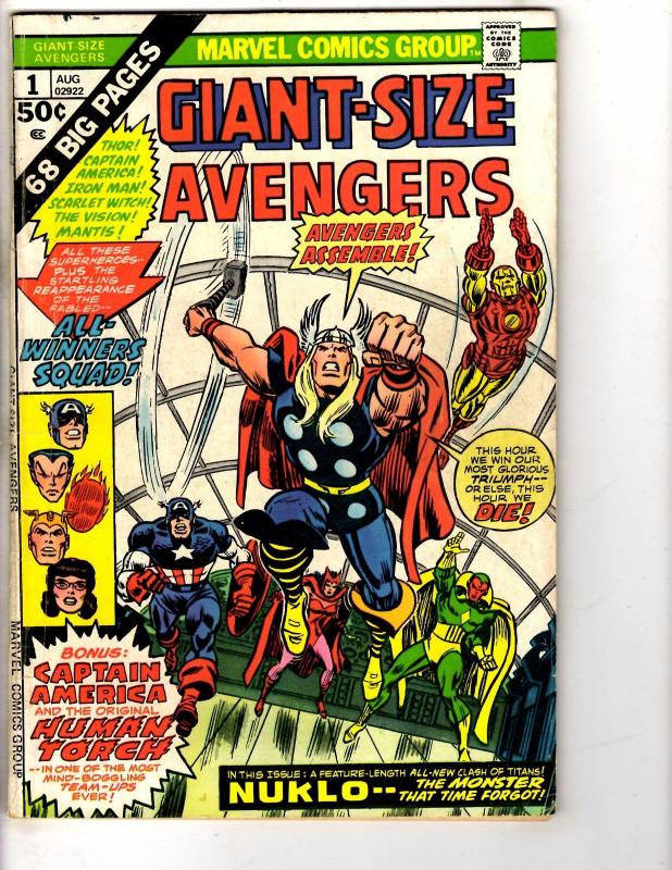 Giant Size Avengers # 1 VG Marvel Comic Book Hulk Thor Iron Man Captain Ame J275