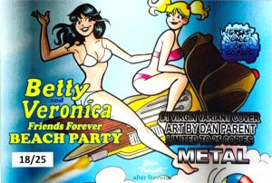 BETTY & VERONICA BEACH PARTY #1 DAN PARENT DAVE STEVENS HOMAGE RAW/METAL SET COA