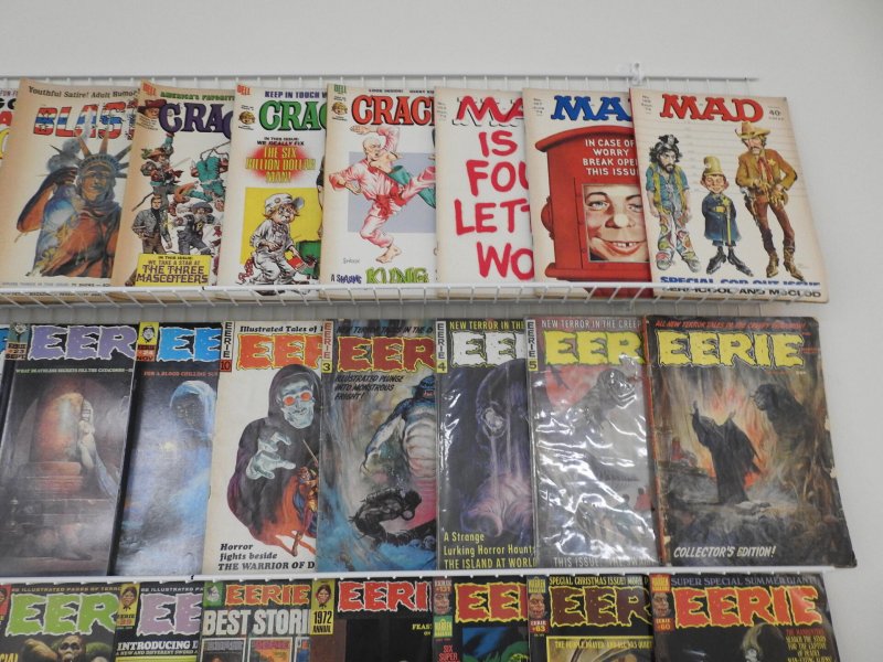 Huge Lot 77 Magazines W/ MAD, Cracked, Eerie Avg VG/FN Condition!