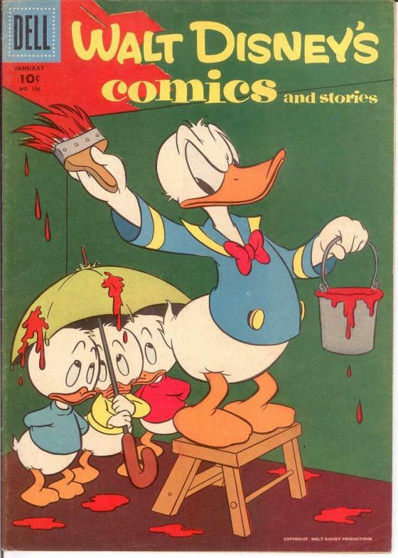 WALT DISNEYS COMICS & STORIES 196 VG-F  Jan. 1957 COMICS BOOK