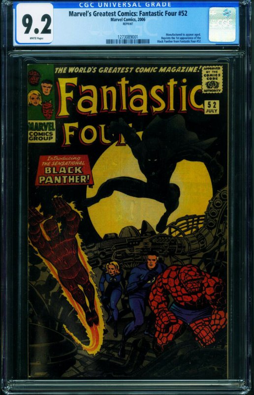 Marvel's Greatest Comics: Fantastic Four #52 REPRINT-CGC 9.2 1273089001