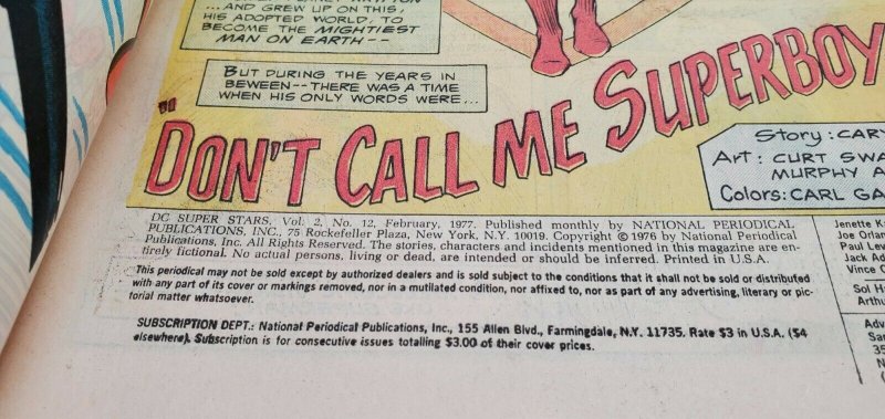 DC SUPER-STARS #12 (1976 Series) (1977) Newstand- NM-