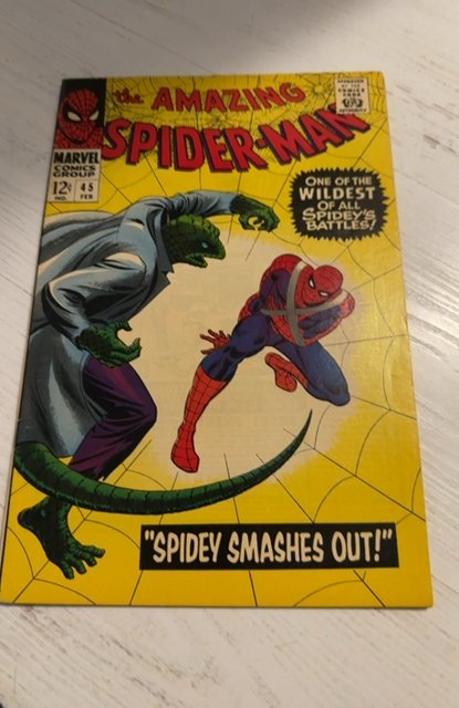 The Amazing Spider-Man #45 (1967)spidey smashes out vs the lizard