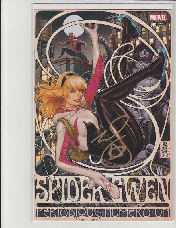 Spider Gwen #1 Mark Brooks Comicsketart Color Variant NM Signed