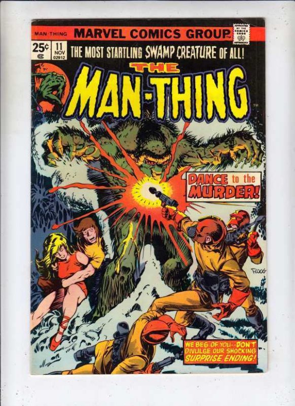 Man-Thing # 11 Strict VF/NM Artist Mike Ploog Cameo Fool Killer