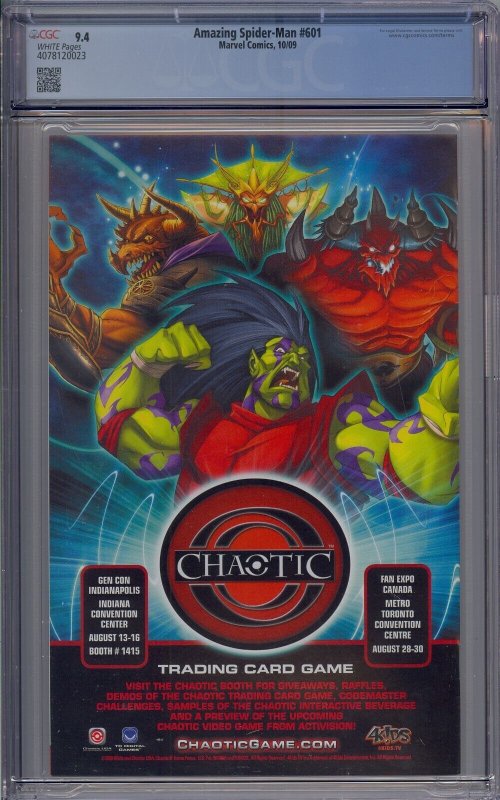 AMAZING SPIDER-MAN #601 CGC 9.4 J SCOTT CAMPBELL COVER 