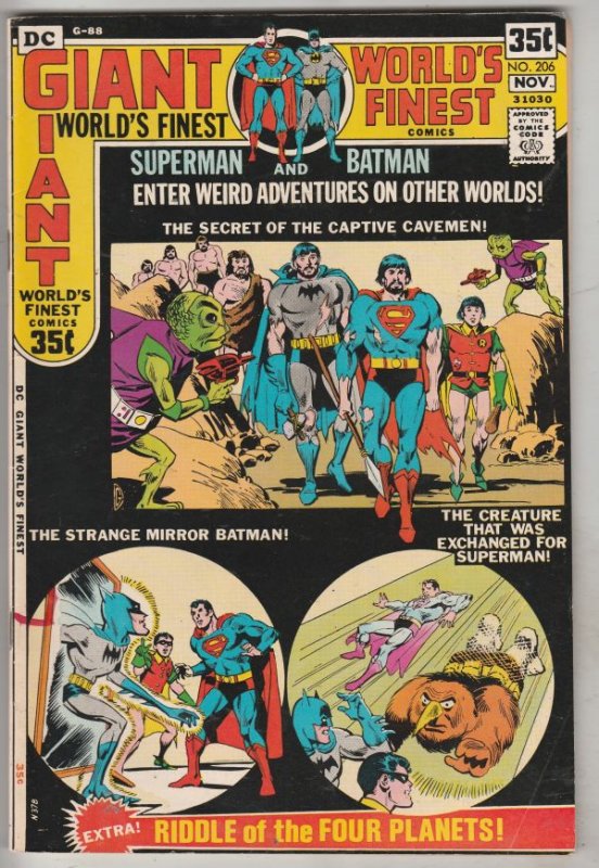 World's Finest #206 (Nov-71) VF High-Grade Superman, Batman, Robin