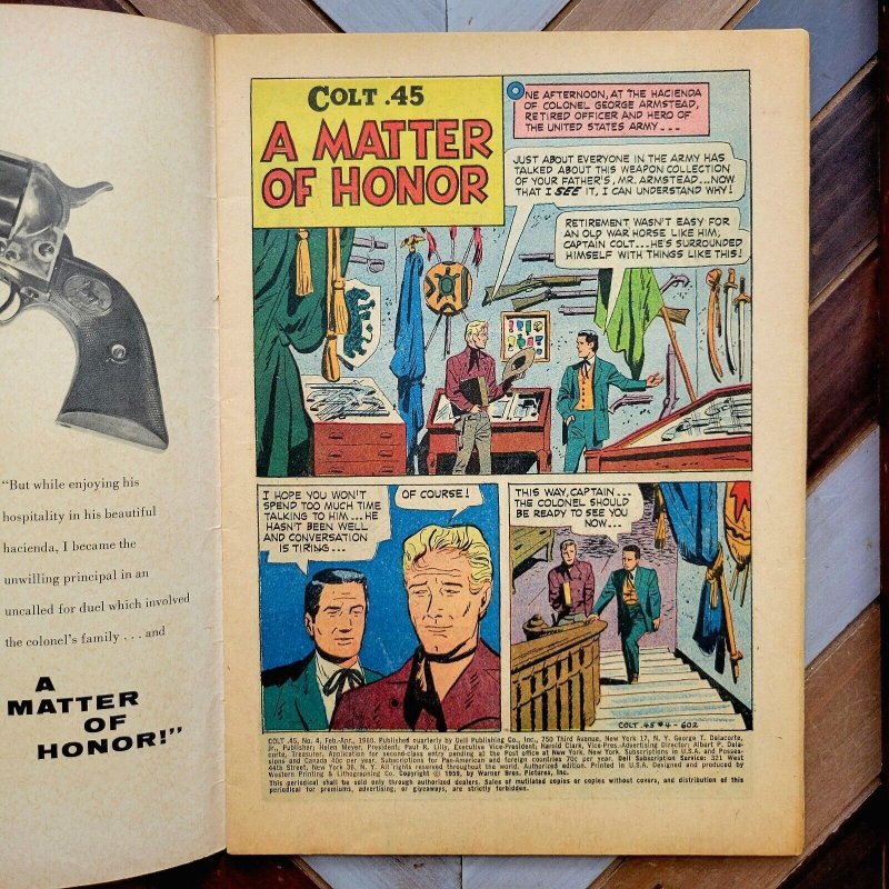 COLT 45 #4 FN (Dell 1960) Moore/Ushler Art WESTERN 10c Wayde Preston PHOTO COVER