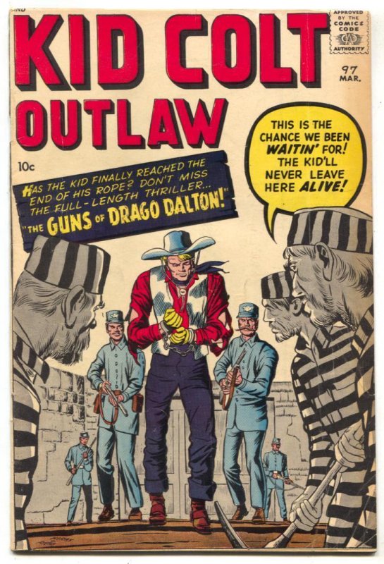 Kid Colt Outlaw #97 1961-Marvel Western-Jack Kirby cover- VG/F