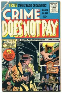 Crime Does Not Pay #143 1955-1st Code issue- Kubert cover VF