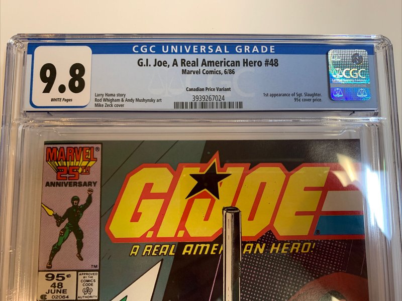 GI Joe A Real American Hero (1986) # 48 (CGC 9.8) Canadian Price CPV  | Census=1