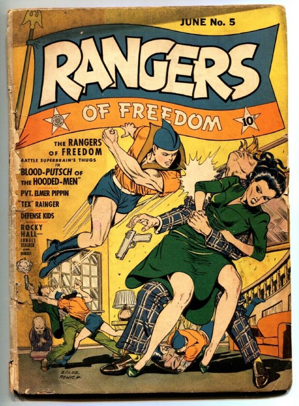 RANGERS #5 1942-FICTION HOUSE-Rare early issue- WWII comic book