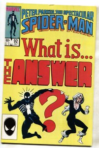 Spectacular Spider-Man #92--1985--MARVEL--1st Answer--COMIC BOOK